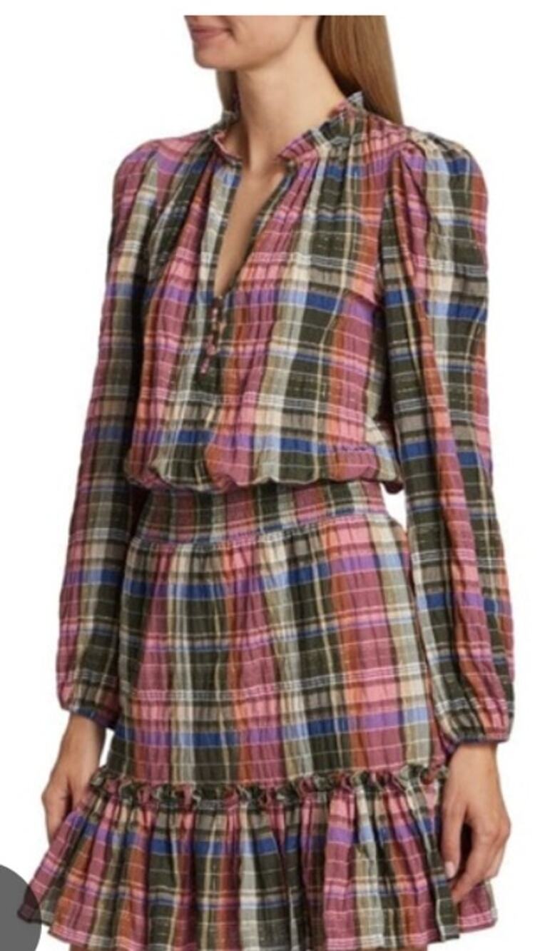 Veronica Beard Destiny Plaid Crinkle Dress sze 0